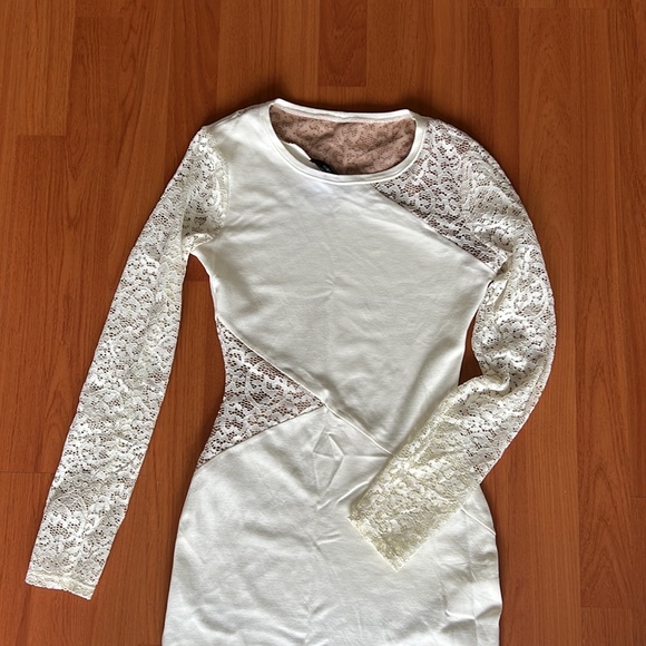 White Lace Midi Dress BCBGMaxAzria Size XS - Picture 2 of 4